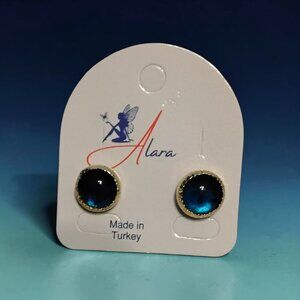 NEW!!! Alara Blue Turkiye Stud Earrings
